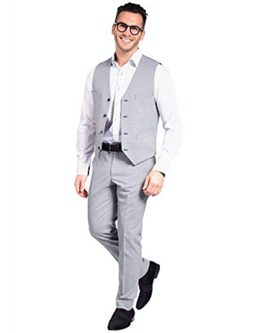 Craft & Soul Men's Slim Fit Stretch Fancy Pattern Dress Pant