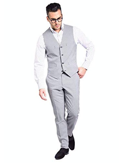 Craft & Soul Men's Slim Fit Stretch Fancy Pattern Dress Pant