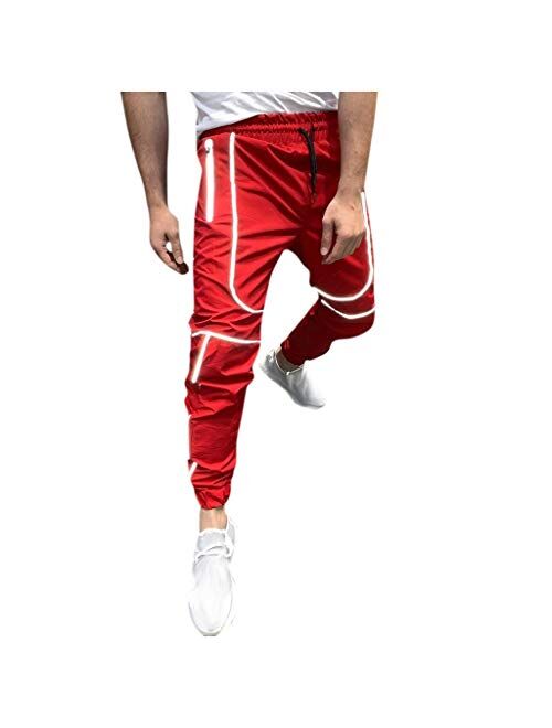 Stoota 2021 Fashion Men's Casual Solid Loose Patchwork Color Sweatpant Trousers Jogger Pants