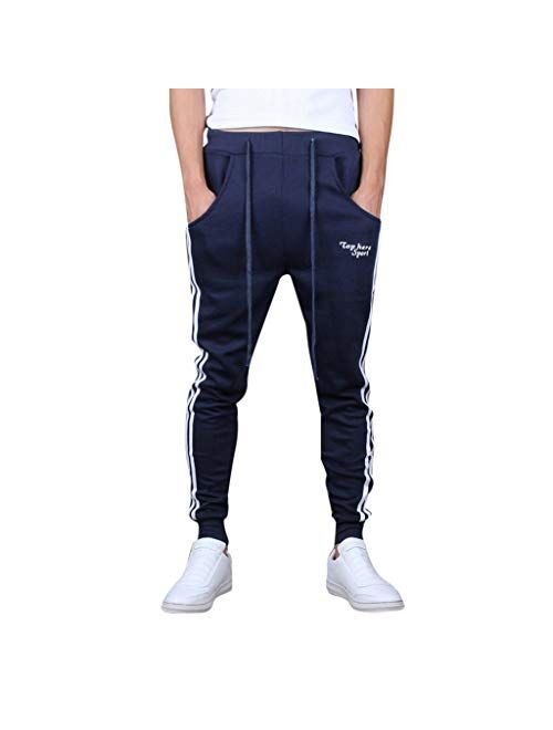 Stoota 2021 Fashion Men's Casual Solid Loose Patchwork Color Sweatpant Trousers Jogger Pants