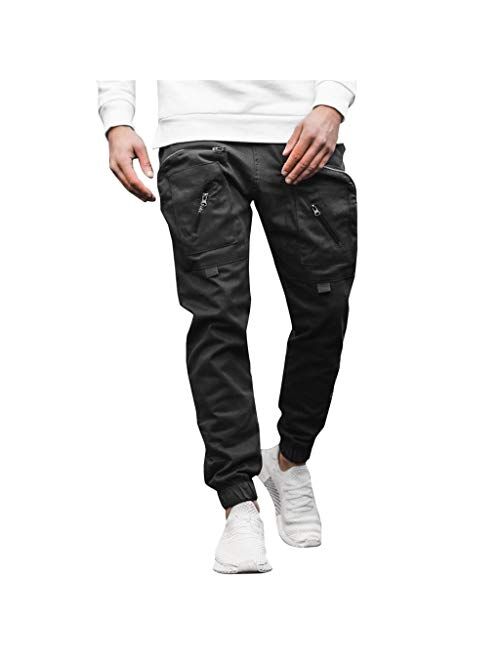 Stoota 2021 Fashion Men's Casual Solid Loose Patchwork Color Sweatpant Trousers Jogger Pants