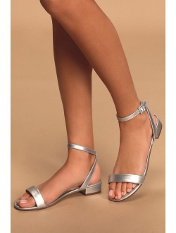 Darryian White Ankle Strap Sandals