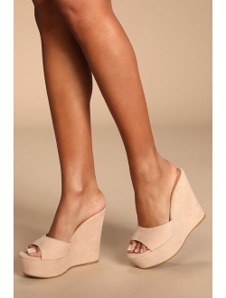 Sheree Natural Cork Platform Wedges