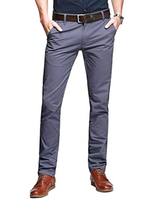 OCHENTA Men's Tapered Flat Front Casual Dress Pants