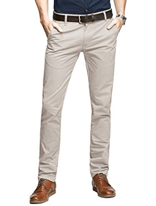 OCHENTA Men's Tapered Flat Front Casual Dress Pants