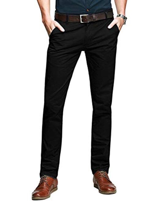 OCHENTA Men's Tapered Flat Front Casual Dress Pants