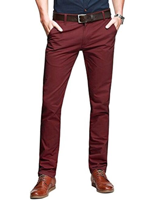 OCHENTA Men's Tapered Flat Front Casual Dress Pants