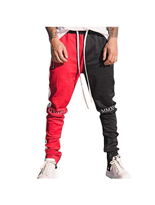 Diyago Men DIYAGO Colorblock Pants Men Fashion Streetwear Jogger Slim Fit Sport Casual Teen Trouser Pockets Athletic Tapered Sweatpant