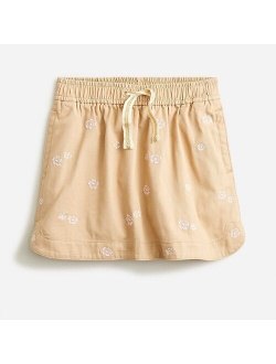 Girls' twill skirt with dolphin hem