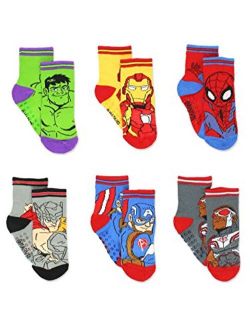 Super Hero Adventures Spider-Man Boys 6 pack Socks with Grippers (Baby/Toddler)