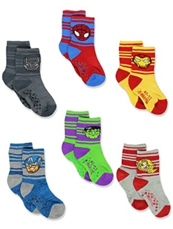 Super Hero Adventures Spider-Man Boys 6 pack Socks with Grippers (Baby/Toddler)