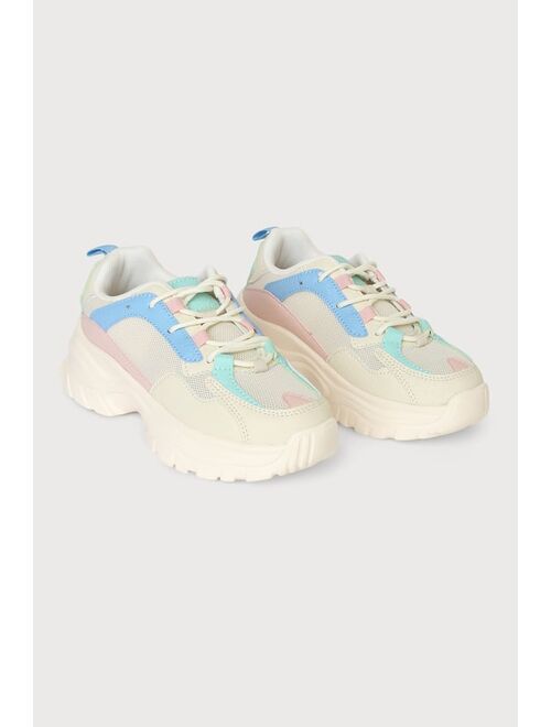 Dayana Pink Multi Color Block Sneakers