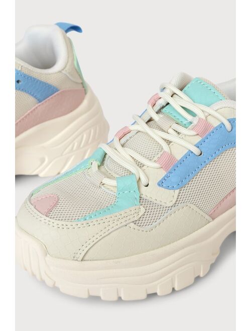 Dayana Pink Multi Color Block Sneakers