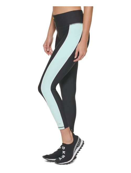 DKNY Sport Women's Colorblocked Zip-Front 7/8 Leggings