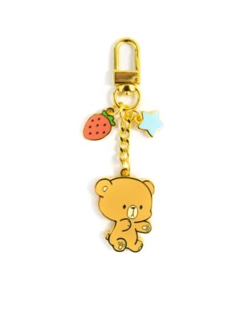 Enamel Keychain - Cute Milk Mocha Bear Key Chain, MilkMochaBear for Handbags, Purses, Bags, Belts