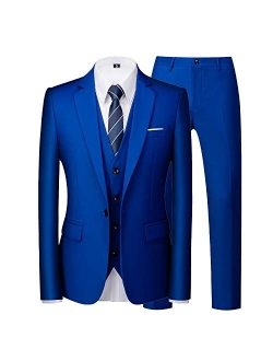 MOGU Men 3 Piece Suit Slim Fit Wedding Tuxedos Formal Prom Suits