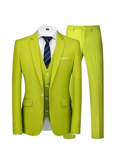 MOGU Men 3 Piece Suit Slim Fit Wedding Tuxedos Formal Prom Suits