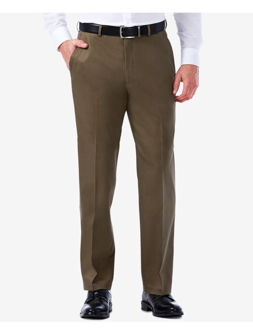 Haggar Men's Premium No Iron Khaki Classic Fit Flat Front Hidden Expandable Waist Pant