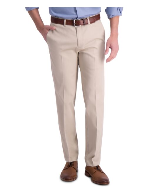 Haggar Mens Iron Free Premium Khaki Straight-Fit Flat-Front Pant