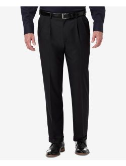 Men's Premium Comfort Stretch Classic-Fit Solid Pleated Dress Pants