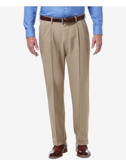 Men's Premium Comfort Stretch Classic-Fit Solid Pleated Dress Pants