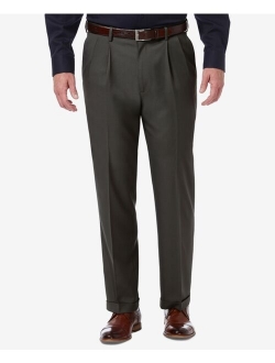 Men's Premium Comfort Stretch Classic-Fit Solid Pleated Dress Pants