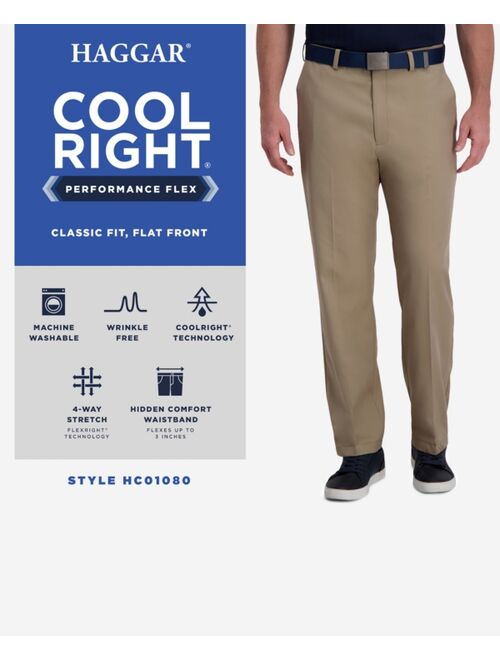 Haggar Cool Right Performance Flex Classic Fit Flat Front Pant