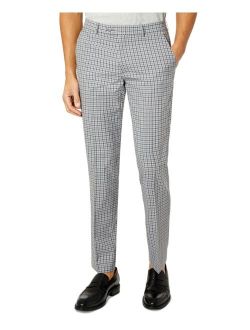 Men's Grey Check Slim-Fit Dress Pants, Created for Macy's