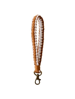 XGALBLA Macrame Keychain Boho Handmade Wristlet Bracelet Keychain Wrist Lanyard Handmade Weave Exquisite Holder for Women