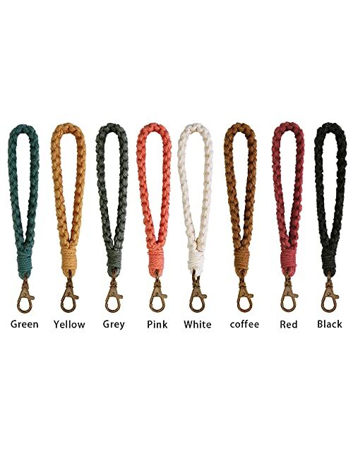 XGALBLA Macrame Keychain Boho Handmade Wristlet Bracelet Keychain Wrist Lanyard Handmade Weave Exquisite Holder for Women