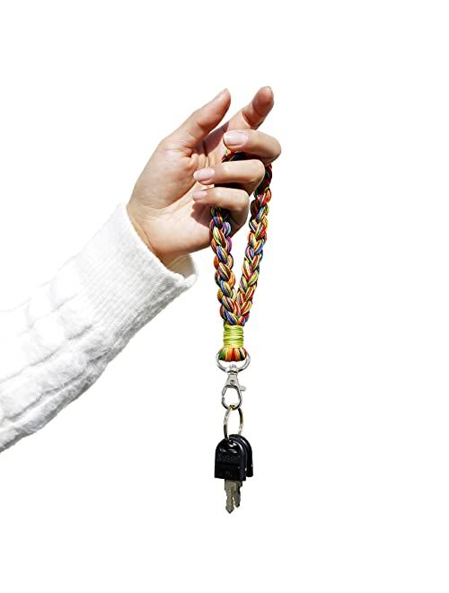 XGALBLA Macrame Keychain Boho Handmade Wristlet Bracelet Keychain Wrist Lanyard Handmade Weave Exquisite Holder for Women