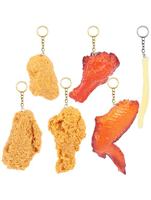 Buy kekafu 6 Pcs Imitation Food Keychain Fried Chicken Leg Chicken Wing ...