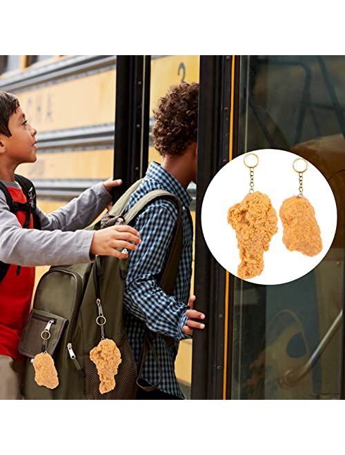 kekafu 6 Pcs Imitation Food Keychain Fried Chicken Leg Chicken Wing Keychain Mini Simulation Food Pendant Creative Delicious Food Key Ring for Handbag Purse Car Accessori