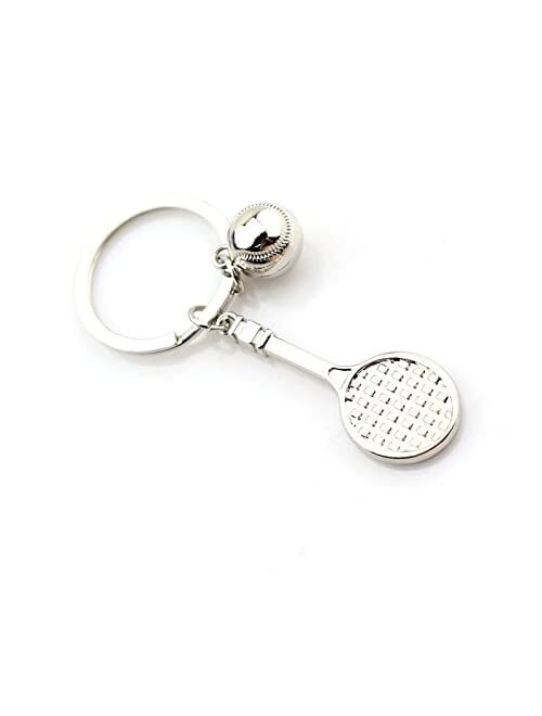 Wen XinRong Mini Cute Soccer Keychain Bowling Keychain tennis keychain Table Tennis Racket Keyring for Men Women Boys Girls