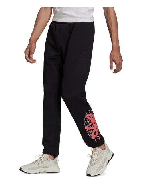 adidas Men's Behind The Tefoil Regular-Fit Logo-Print Fleece Sweatpants