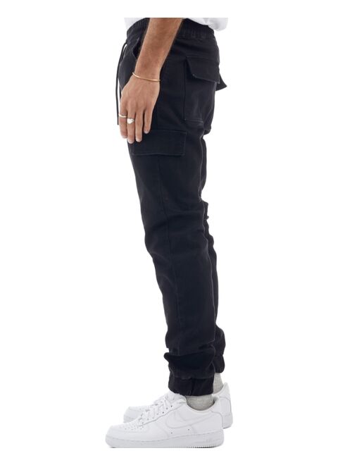 nANA jUDY Men's The Jogger Regular-Fit Stretch Denim Cargo Pants