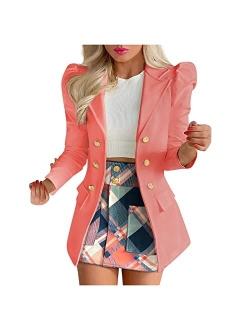 Hxhyqkp Women's Business Casual Blazer Jackets and High Waisted Pencil Mini Skirt Suit Set Two Piece Outfits