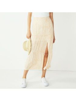 Crosshatch Tiered Maxi Skirt