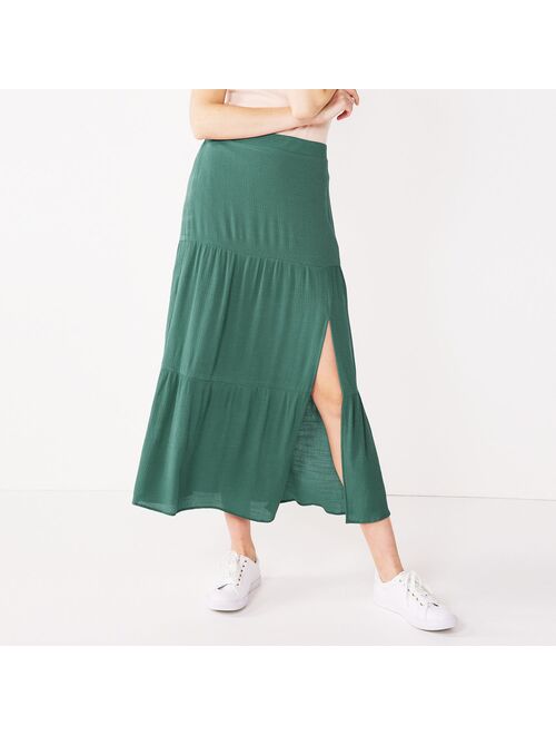 Women's Nine West Crosshatch Tiered Maxi Skirt