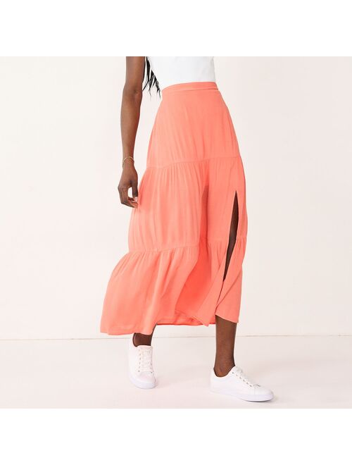 Women's Nine West Crosshatch Tiered Maxi Skirt