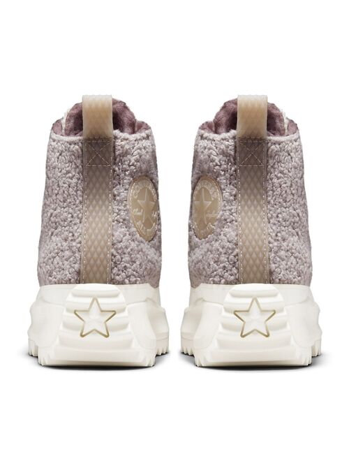 Converse Run Star Hike Hi sherpa platform sneakers in vapor mauve