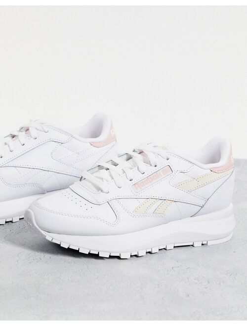 Reebok Classic Leather SP sneakers in white and porcelain pink