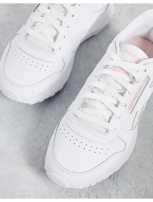 Reebok Classic Leather SP sneakers in white and porcelain pink