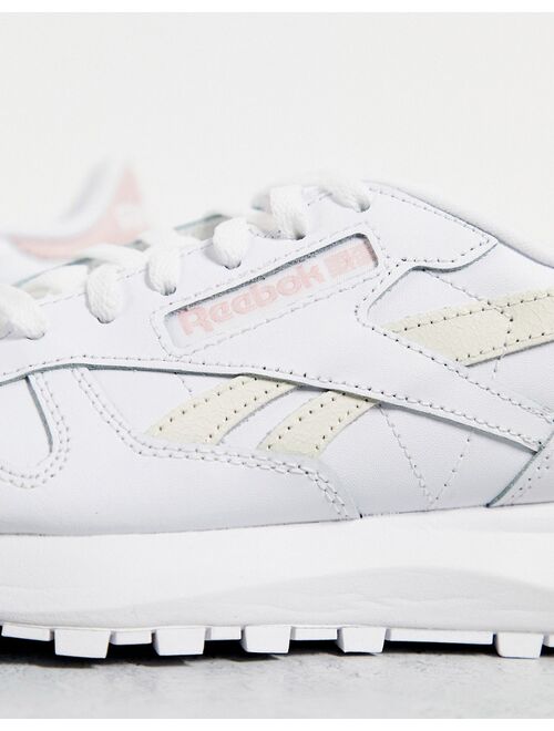 Reebok Classic Leather SP sneakers in white and porcelain pink