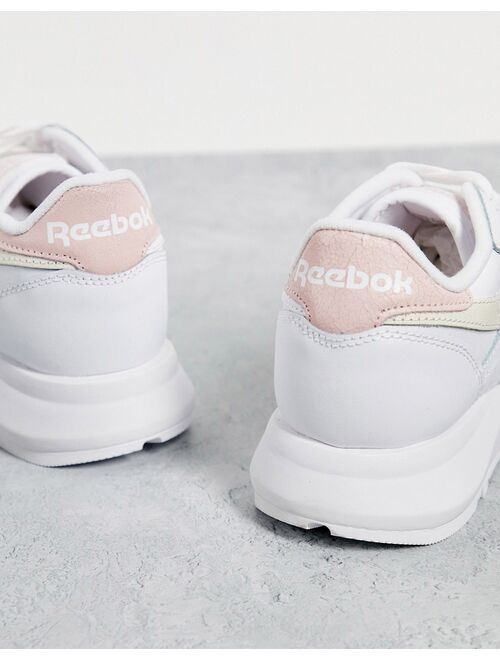 Reebok Classic Leather SP sneakers in white and porcelain pink