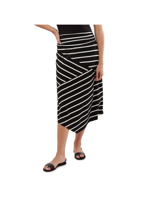 Women's AB Studio Asymmetrical Hem Striped Skirt