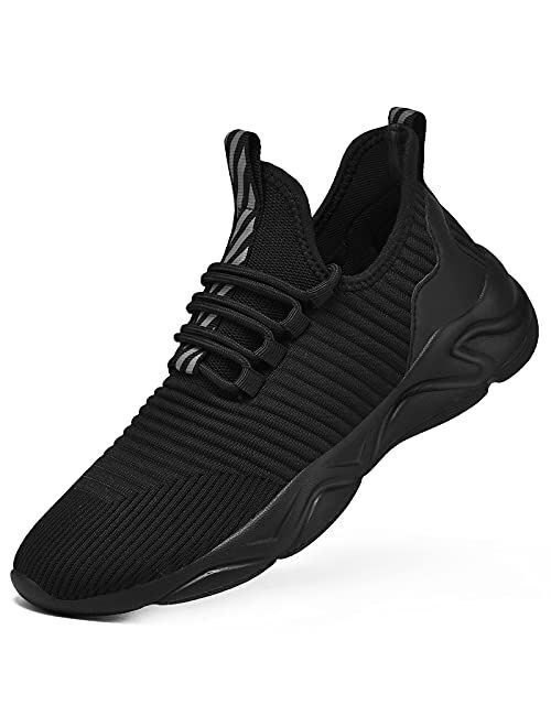 Dabbqis Men's Running Shoes Breathable Lightweight Tennis Sports Walking Sneaker for Men Workout