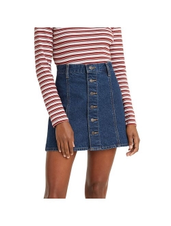 A-Line Button Front Mini Skirt