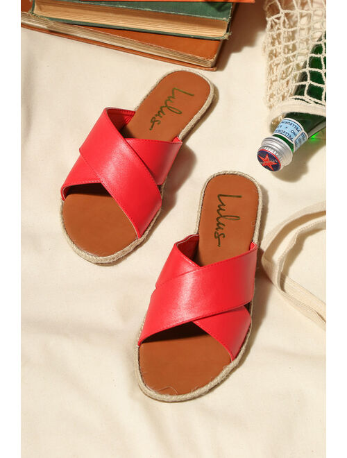 Lulus Koren Red Espadrille Slide