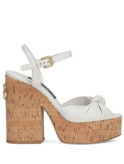 knot detail platform sandals